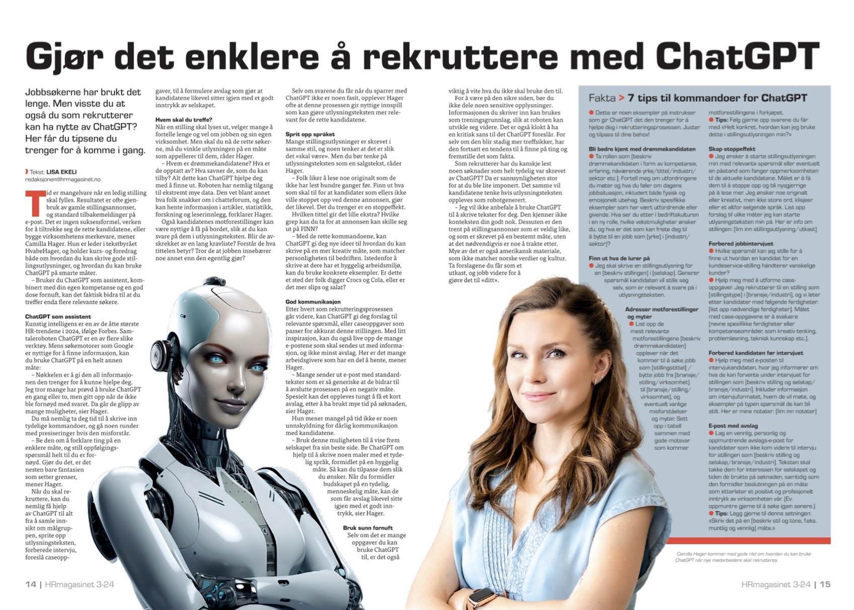 Camilla Hager i HRmagasinet – Rekruttering med ChatGPT