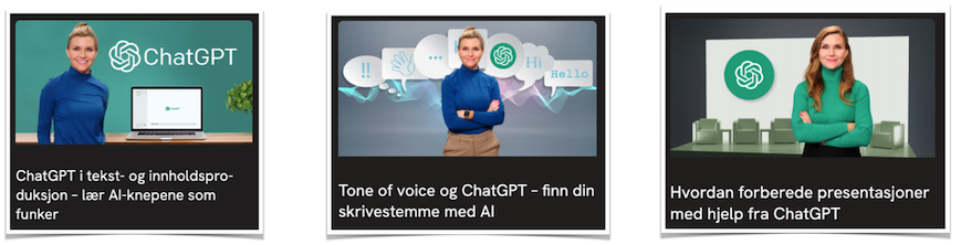 Camilla Hagers ChatGPT-kurs på Videocation